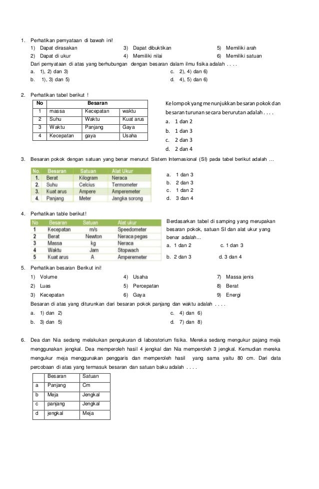17 Latihan Soal Fisika Kelas 10 Besaran Dan Pengukuran Contoh Soal