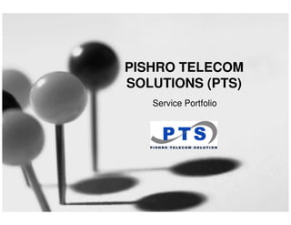 1




PISHRO TELECOM
SOLUTIONS (PTS)
   Service Portfolio




                       09/04/2009
 