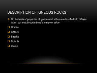 igneous rocks formation and their classification | PPTX