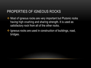 igneous rocks formation and their classification | PPTX