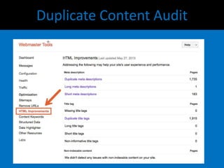 Duplicate Content Audit
 