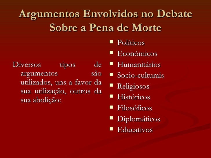 Argumentos Contra A Pena De Morte Brainly