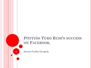 PÖTTYÖS TÚRÓ RUDI’S SUCCESS
    ON FACEBOOK.

1   Istvan Csaba Gergely
 