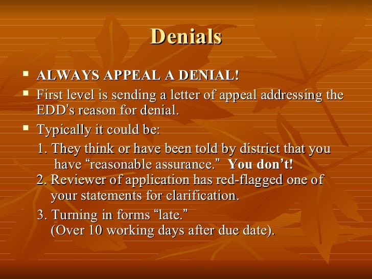 edd appeal letter