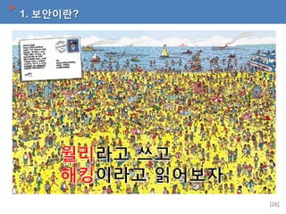 1. 보안이란?

[26]

 