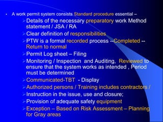 Work permit of fire and safety engineering | PDF