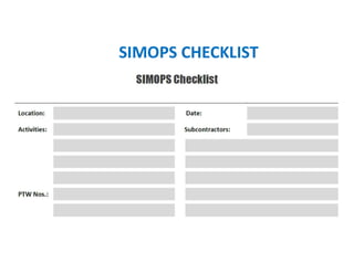 Simops Checklist Approval Process Work Permit System | PTW | Gaurav Singh Rajput | PDF