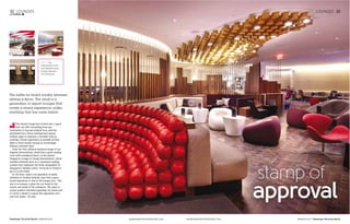 32 LOUNGES
LIZ MORRELL

RIGHT: The
entertainment zone
and relaxation areas
at Virgin Atlantic’s
JFK Clubhouse

The battle for brand loyalty between
airlines is fierce. The result is a
generation of airport lounges that
create a brand experience unlike
anything that has come before

The airport lounge has evolved into a space
that can offer everything from spa
treatments to top-end cocktail bars, and has
developed into a ﬁerce battleground among
airlines eager to immerse a traveller with as
exciting a brand experience as possible as they
ﬁght to boost loyalty among an increasingly
disloyal customer base.
From the Star Alliance business lounge in Los
Angeles International, which has a quiet reading
room with soundproof doors, to the Qantas
Singapore Lounge in Changi International, which
includes elements such as a communal cooking
counter that replicates the lively atmosphere of
Singapore’s hawker centre, everyone is trying to
get in on the trend.
Dr Ali Genc, senior vice president of media
relations at Turkish Airlines, says that a good
brand experience is vital in the lounge area. “Our
aim is to conquer a place for our brand in the
hearts and minds of the customers. We want to
arouse positive emotions regarding our brand and
to create a desire to repeat the experience over
and over again,” he says.

Passenger Terminal World | MARCH 2014

passengerterminaltoday.com

 