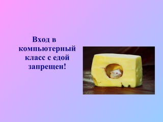 Вход в компьютерный класс с едой запрещен! 
