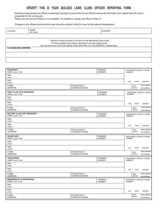 Lions Club Of Sylhet City 315 B1 Officer | PDF