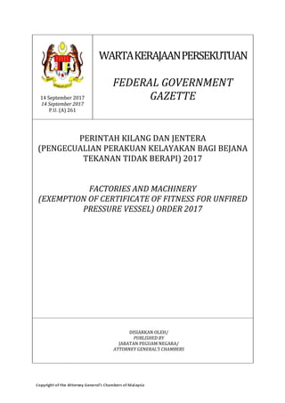 PUA 261.2017 - Perintah Kilang dan Jentera.pdf