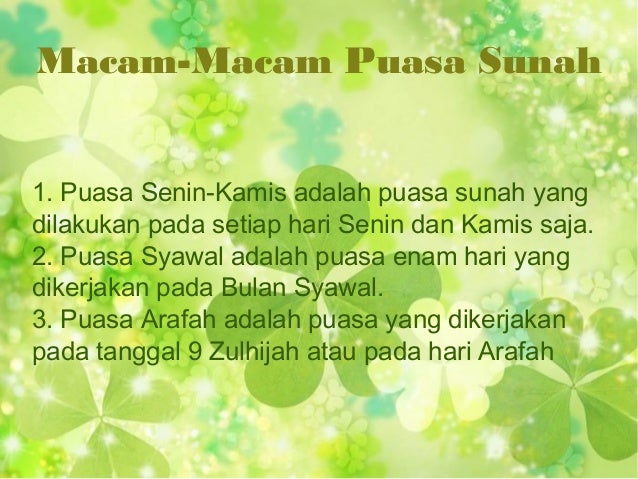 [AGAMA] Puasa (Jenis-Jenis, Syarat, Rukun, Sunnah Puasa, dll)