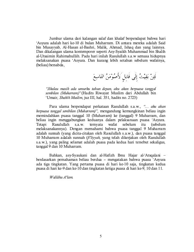 Puasa 'asyura, puasa sunnah di bulan muharram Puasa 'asyura, puasa sunnah di bulan muharram