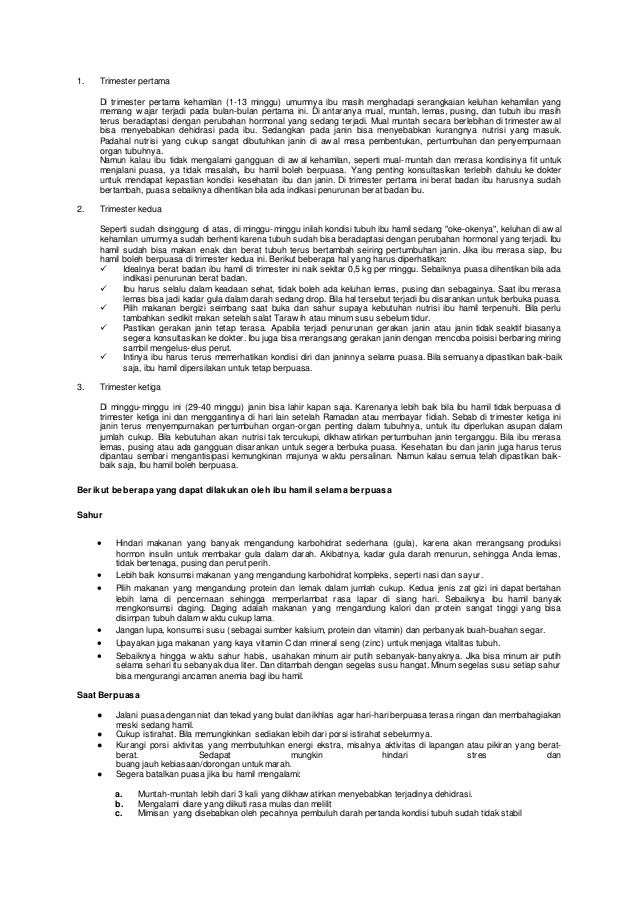 Puasa dalam kehamilan