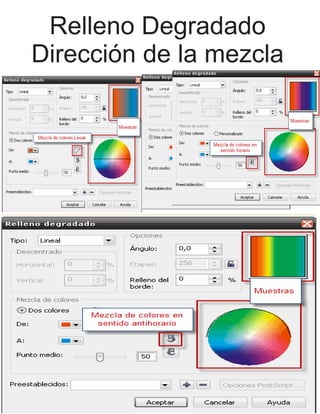 Relleno Degradado
Dirección de la mezcla