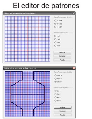 El editor de patrones