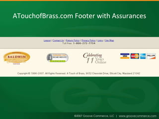 ATouchofBrass.com Footer with Assurances
 