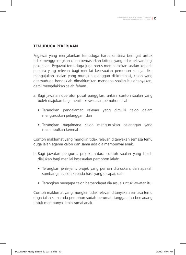 Pub - Fair Employment Practice - Malay