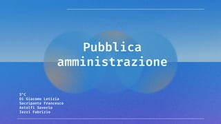 5°C
Di Giacomo Letizia
Sacripante Francesco
Astolfi Saverio
Iezzi Fabrizio
Pubblica
amministrazione
 