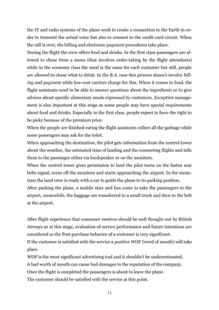 The British Airways service delivery process