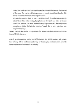 The British Airways service delivery process