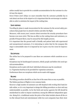 The British Airways service delivery process