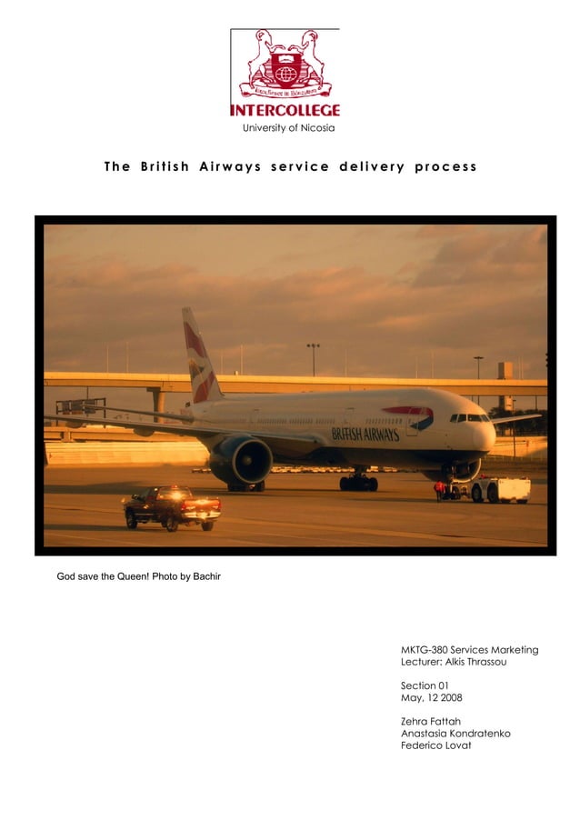 The British Airways service delivery process PDF