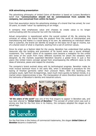 United Colors of Benetton - Campaign History