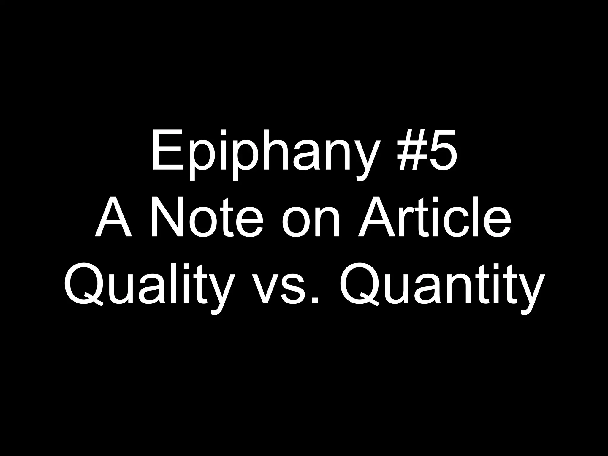 Quality Articles Win By a Landslide
4% of My Articles Generate Nearly Half the Page Views. How?
Larry Kim (@larrykim) #wordstream #pubcon
 