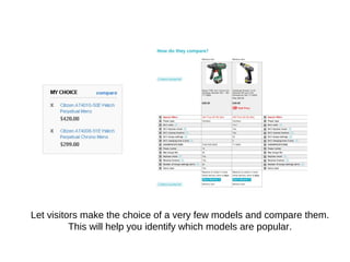 Let visitors make the choice of a very few models and compare them.
This will help you identify which models are popular.
 
