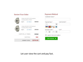 Let user view the cart and pay fast.
 