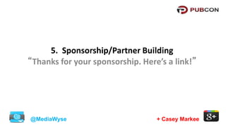 Sponsorship Link Building BEST Practices:
@MediaWyse + Casey Markee
Find Opportunities with Google Search Operator Searche...