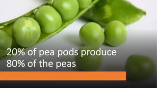 20%$of$pea$pods$produce$
80%$of$the$peas
 