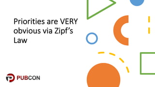 Priorities(are(VERY(
obvious(via(Zipf’s
Law
 
