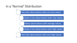 In#a#‘Normal’#Distribution
Very%few%observations%with%very%low%values
Quite%a%Few%observations%with%%low%values
Many%obser...