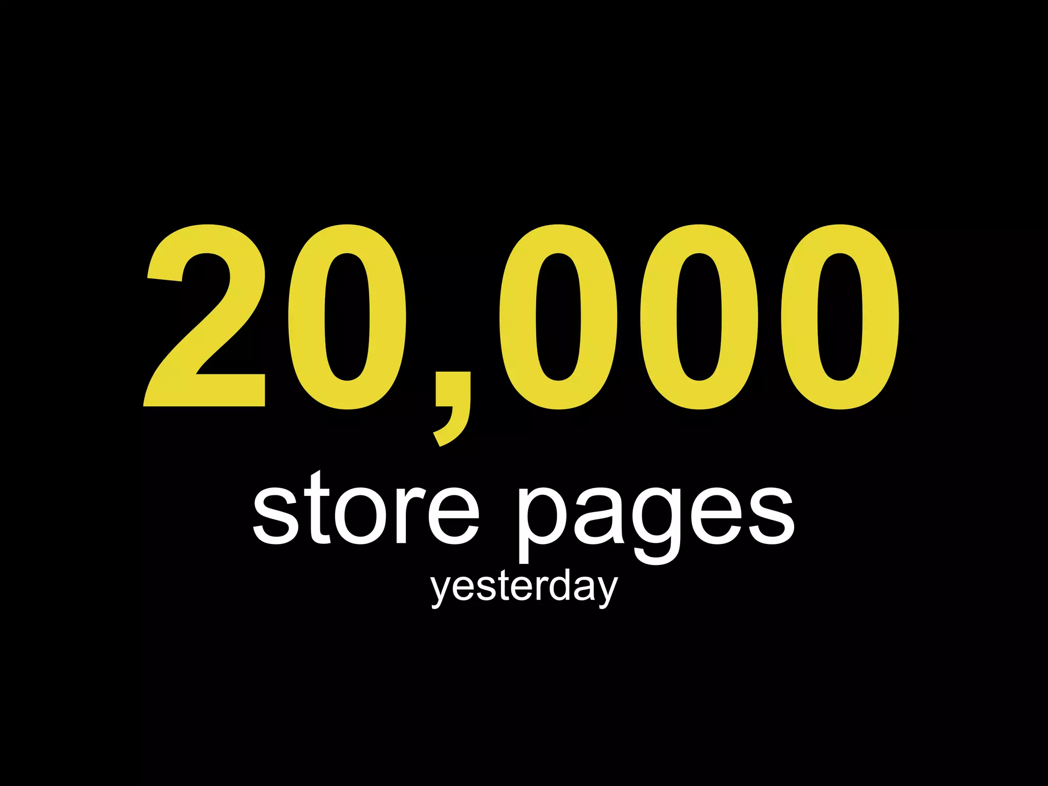 20,000 store pages yesterday 