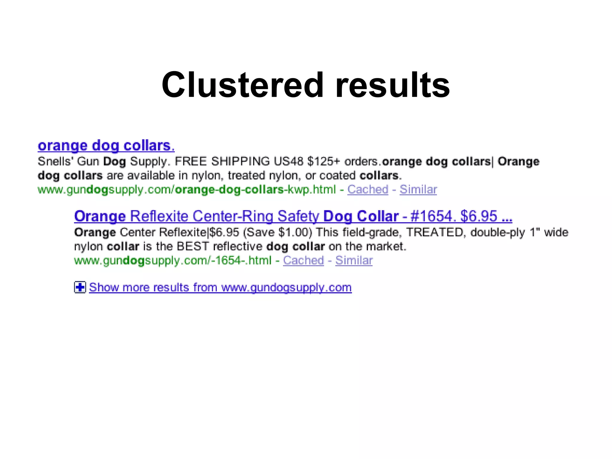 Clustered results 
