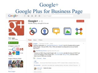 Google+
Google Plus for Business Page
 