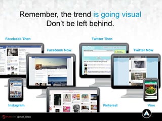 Remember, the trend is going visual
Don’t be left behind.
@matt_siltala
 