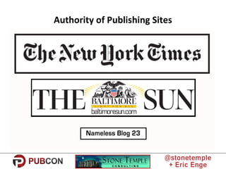 Authority of Publishing Sites
 