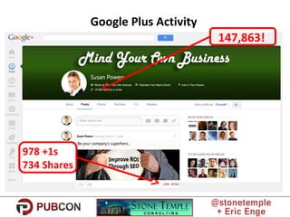 Google Plus Activity
147,863!
978 +1s
734 Shares
 