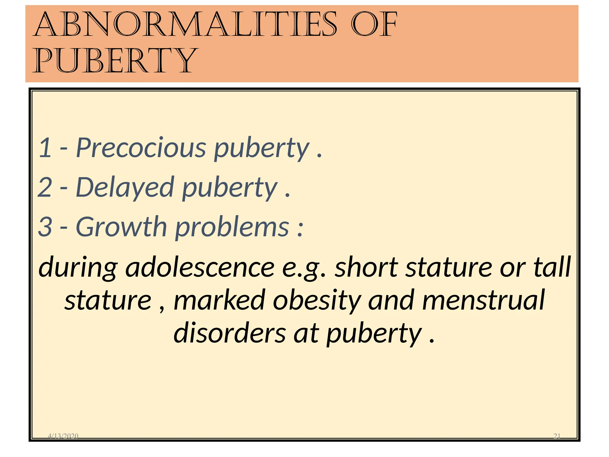 Puberty Issues Ppt on puberty for the seminar of obstetrics and Gynaecology | PPTX