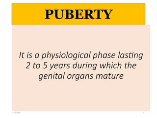 PUBERTY and Its changes - Basics and disorders of puberty | PPTX