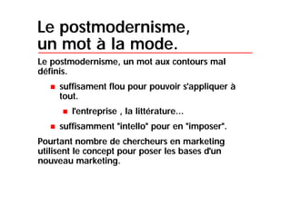 Le postmodernisme qui rythme notre quotidien