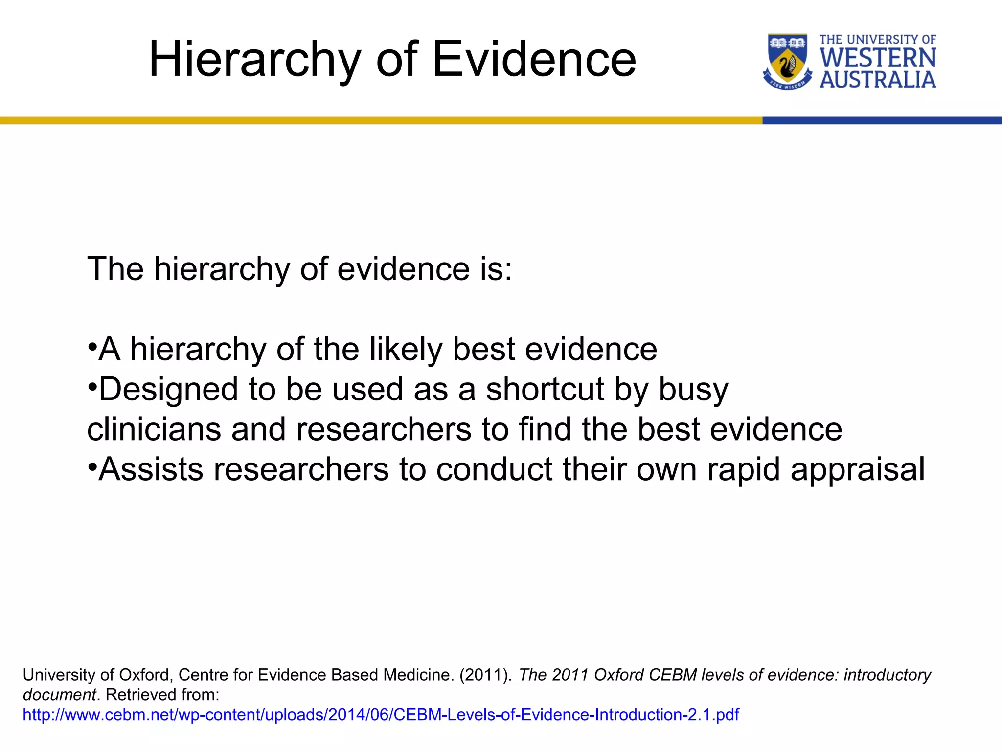 Finding Empirical Evidence: B: Hierarchy of evidence | PPT ...