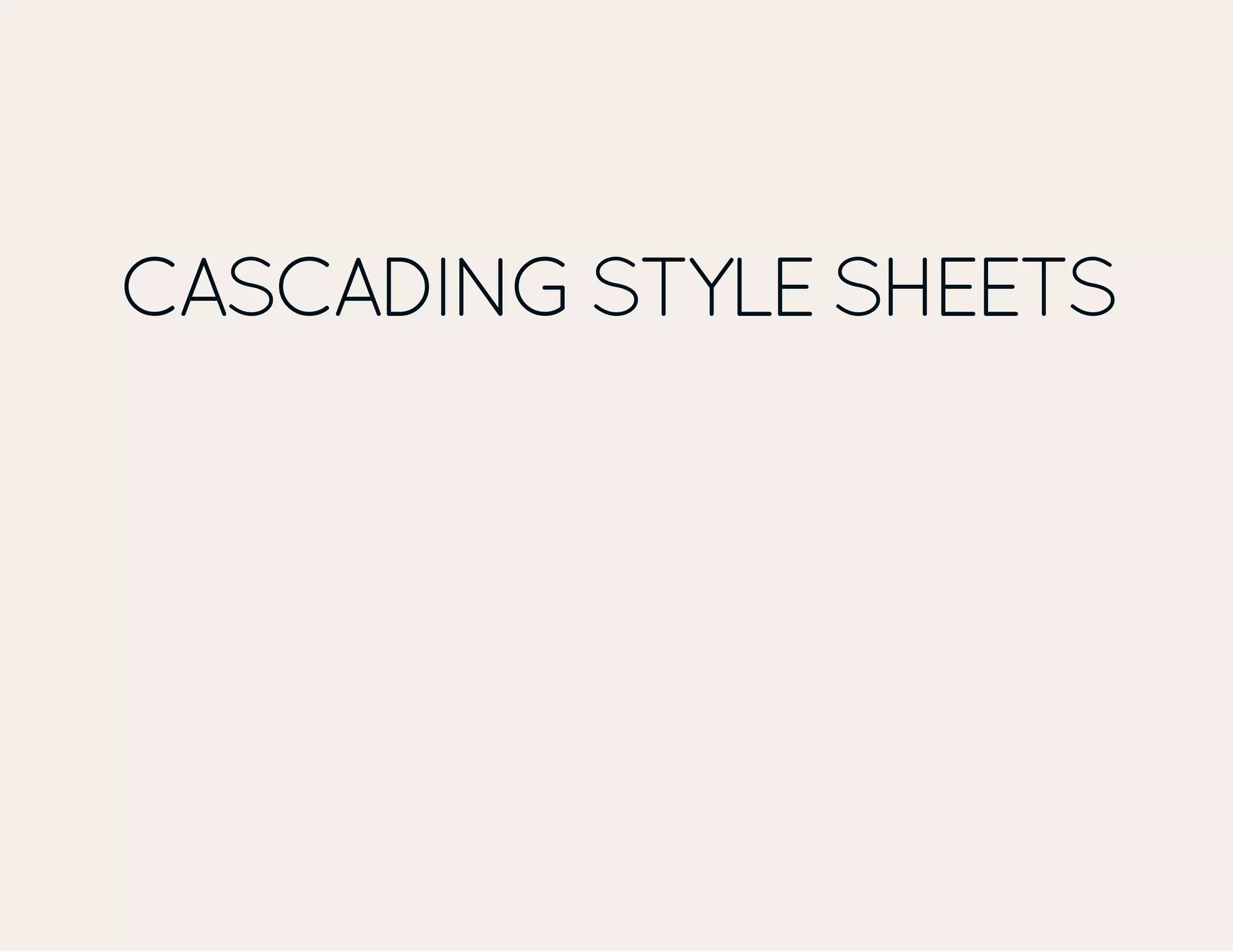 CASCADING STYLE SHEETS 
