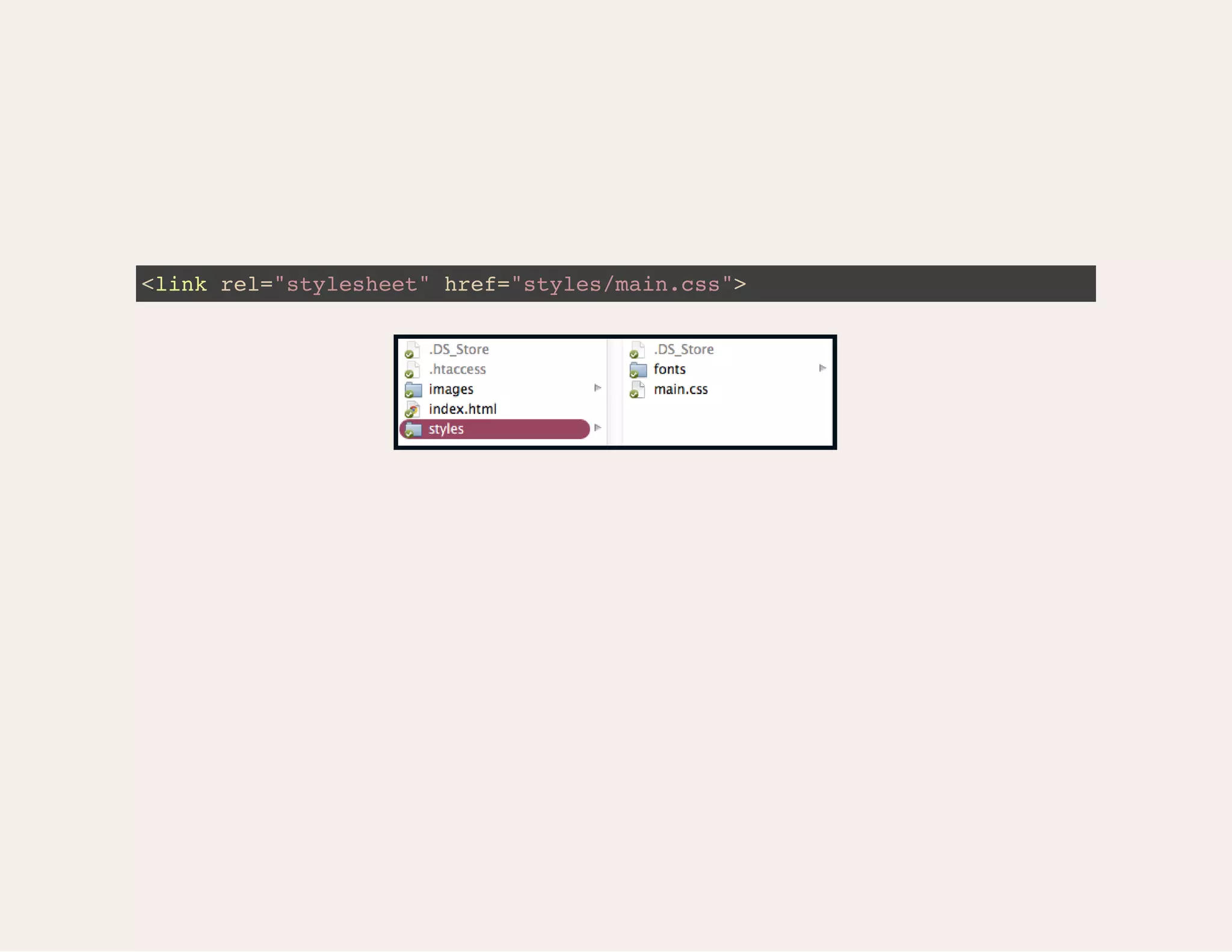 <link rel="stylesheet" href="styles/main.css"> 