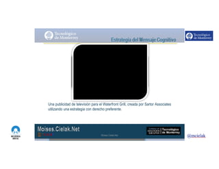 http://www.influenciadigital.com.mx/
Una publicidad de televisión para el Waterfront Grill, creada por Sartor Associates
utilizando una estrategia con derecho preferente.
Moises.Cielak.Net
 