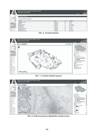 Obr. 6: Výsledek hledání




         Obr. 7: Výsledek hledání mapově




Obr. 8: Zobrazení pomocí digitálního modelu terénu




                     90
 