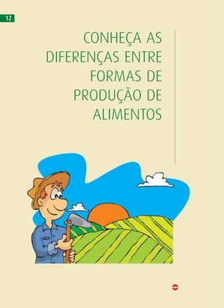 CONHEÇA AS
DIFERENÇAS ENTRE
FORMAS DE
PRODUÇÃO DE
ALIMENTOS
12
 